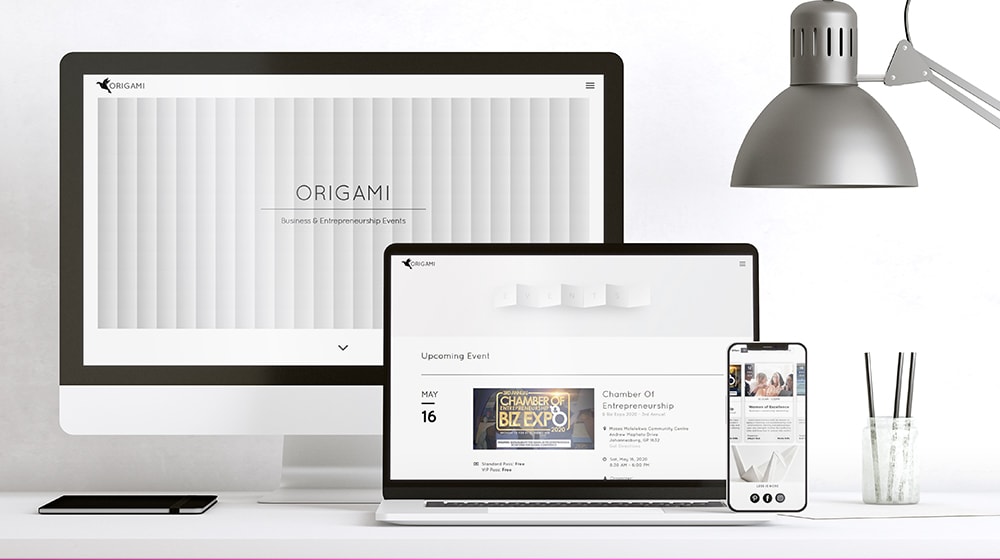 Origami Website Desktop Mockup